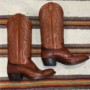 Justin Cowboy boots Lizard skin